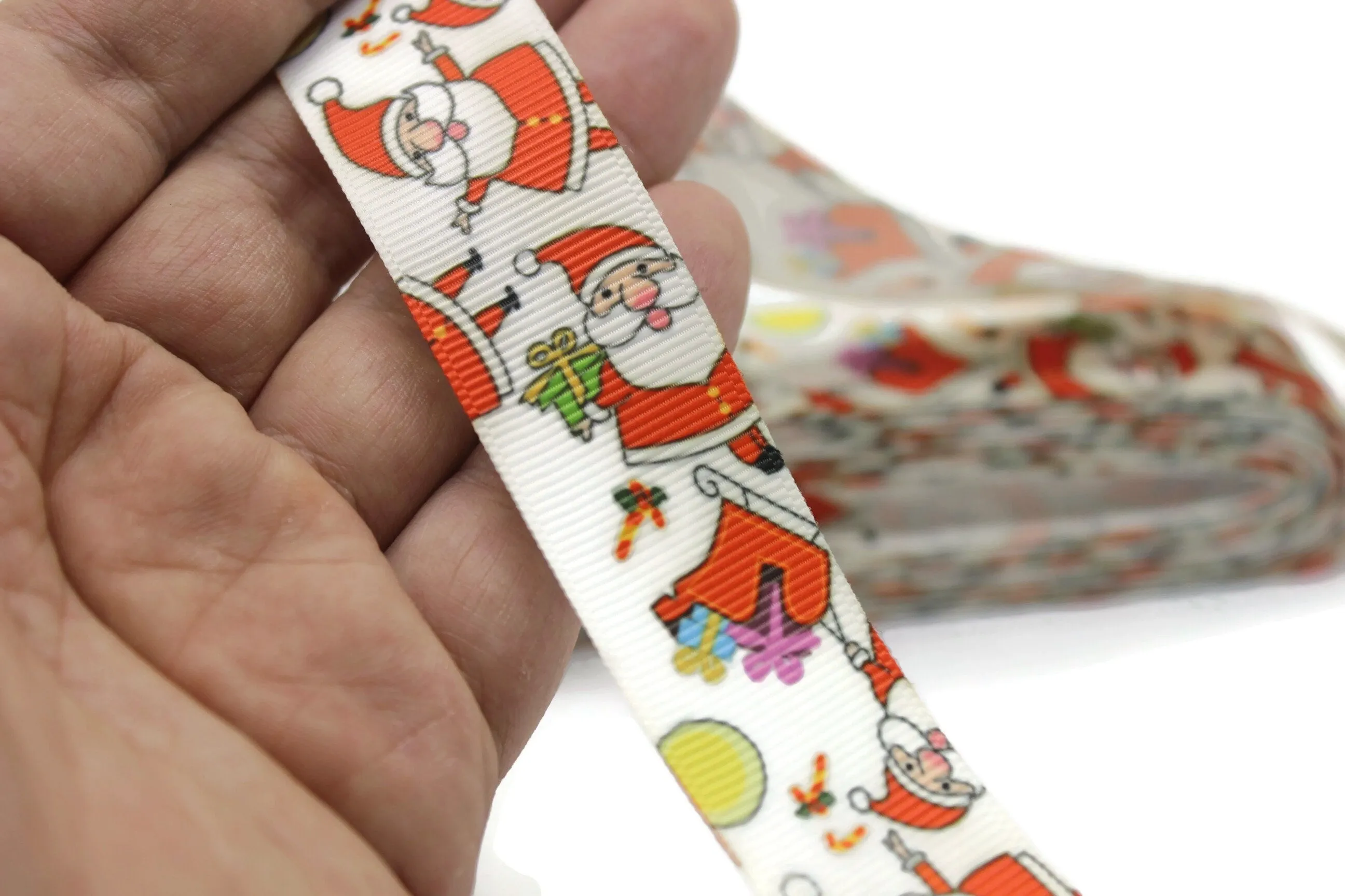0.98 inch(25 mm) Christmas Grosgrain Ribbon - Wholesale Ribbon by the Yard, Solid Grosgrain Bows, Hair Bow, Hairbow Supplies CHRS