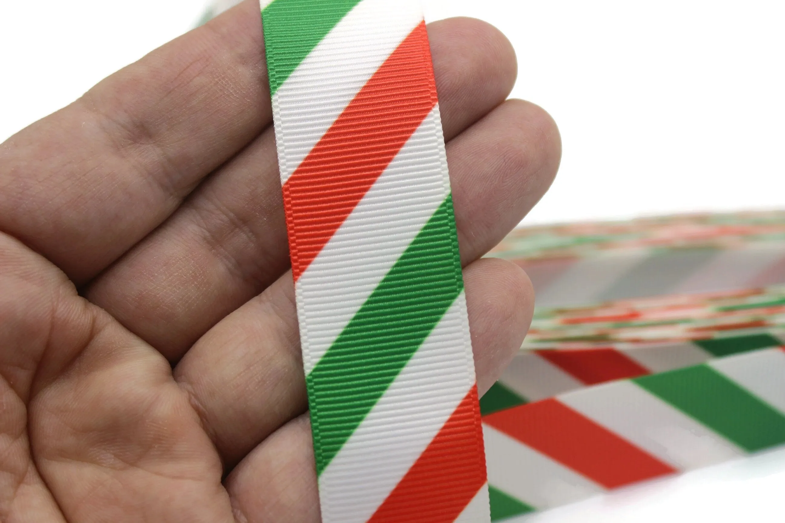 0.98 inch(25 mm) Christmas Grosgrain Ribbon - Wholesale Ribbon by the Yard, Solid Grosgrain Bows, Hair Bow, Hairbow Supplies CHRS