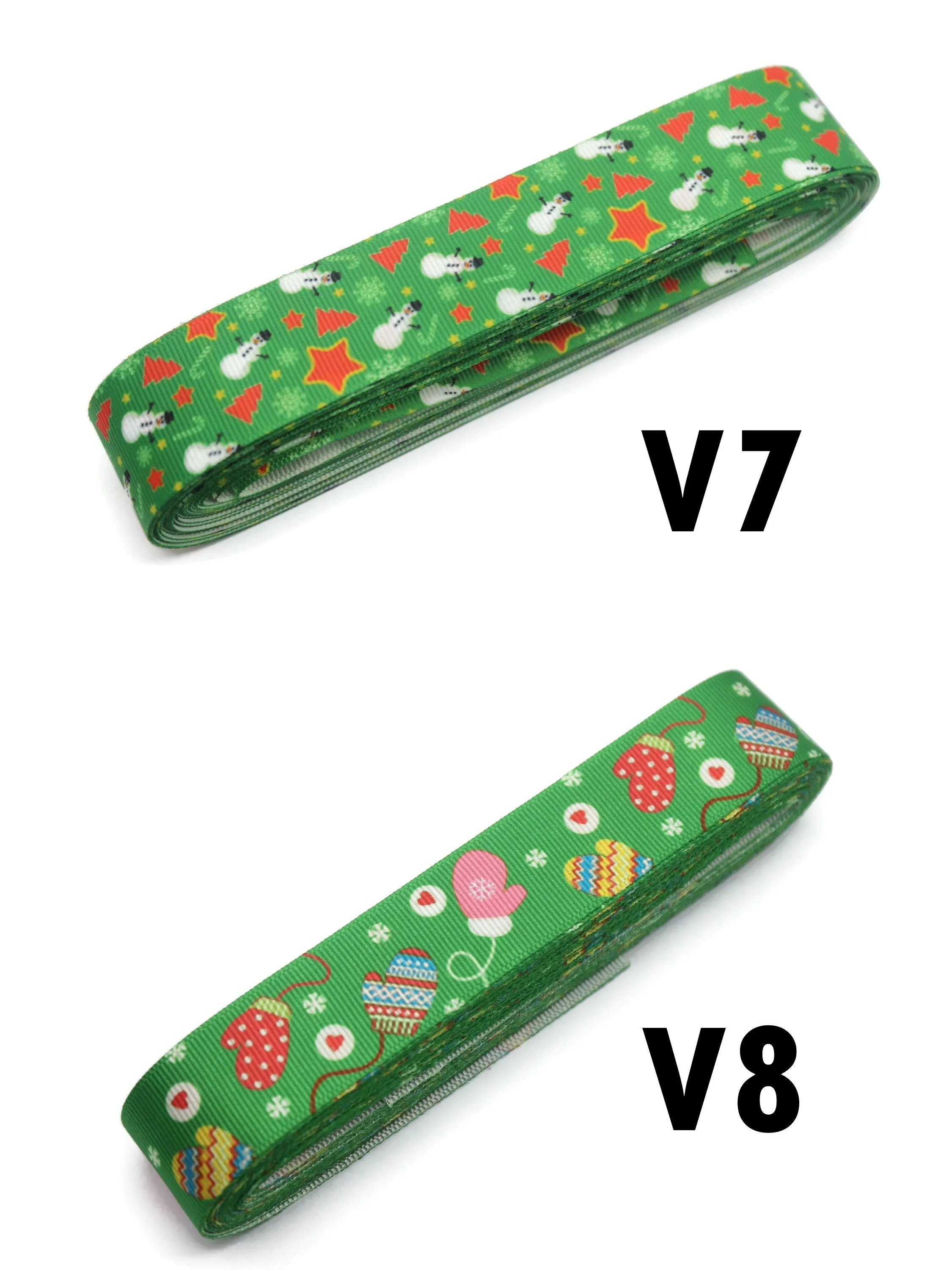 0.98 inch(25 mm) Christmas Grosgrain Ribbon - Wholesale Ribbon by the Yard, Solid Grosgrain Bows, Hair Bow, Hairbow Supplies CHRS