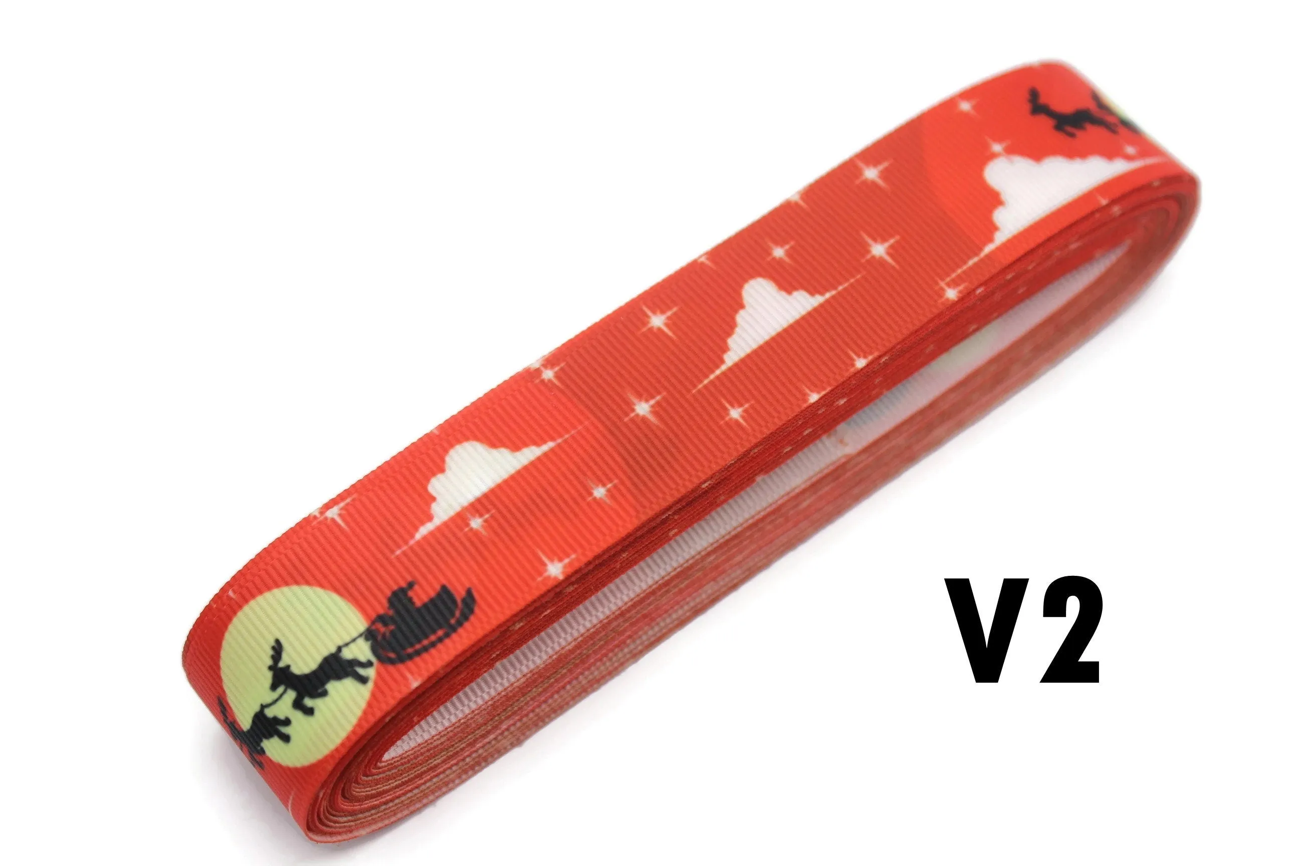 0.98 inch(25 mm) Christmas Grosgrain Ribbon - Wholesale Ribbon by the Yard, Solid Grosgrain Bows, Hair Bow, Hairbow Supplies CHRS