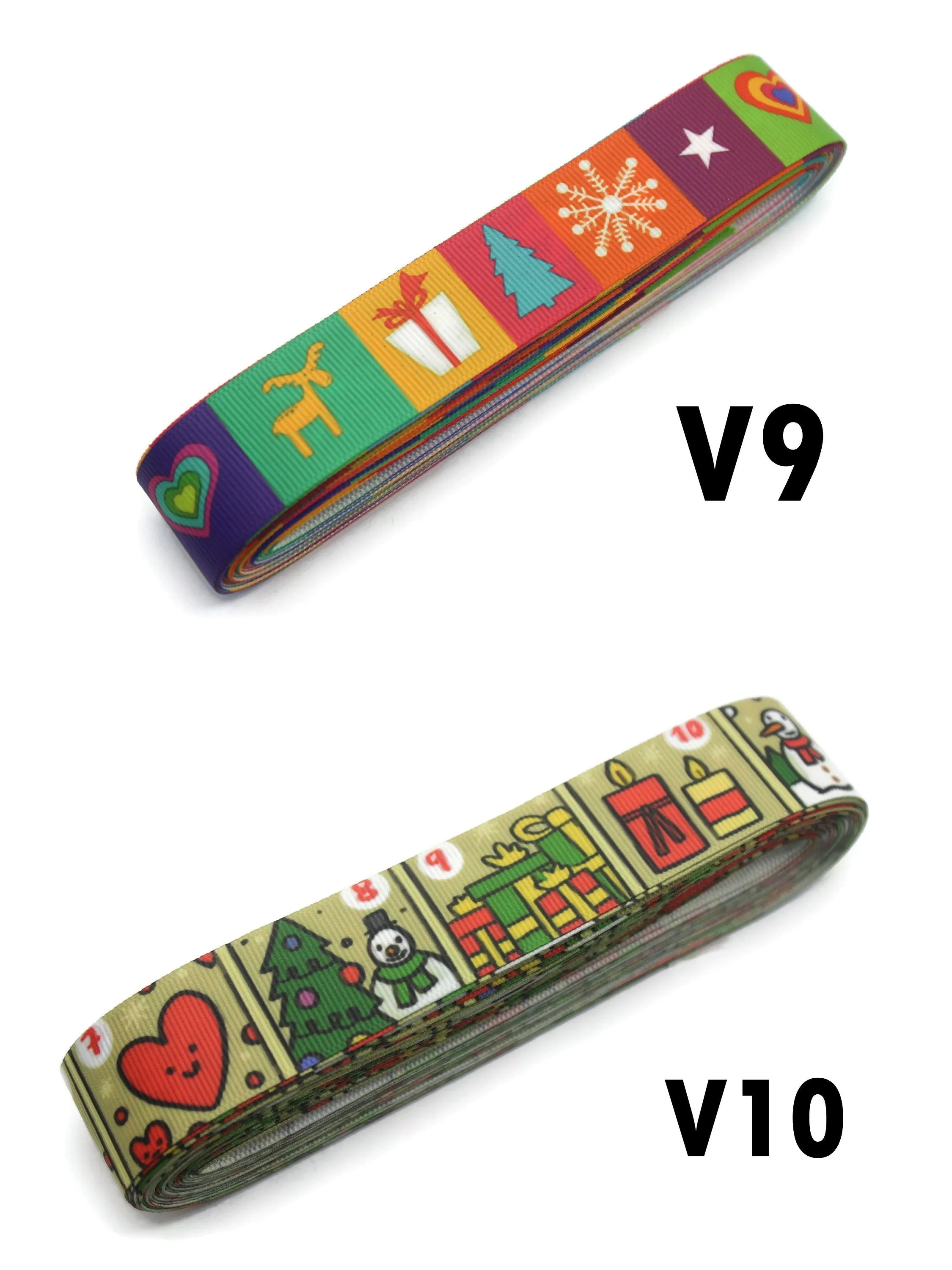 0.98 inch(25 mm) Christmas Grosgrain Ribbon - Wholesale Ribbon by the Yard, Solid Grosgrain Bows, Hair Bow, Hairbow Supplies CHRS