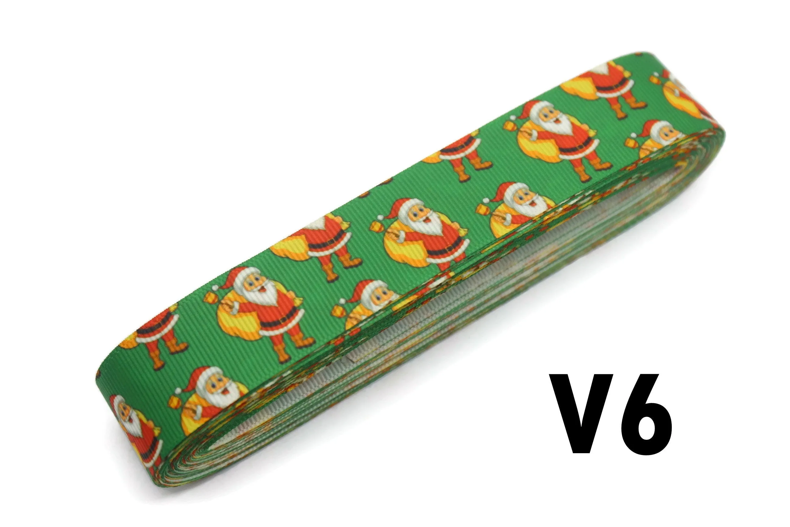 0.98 inch(25 mm) Christmas Grosgrain Ribbon - Wholesale Ribbon by the Yard, Solid Grosgrain Bows, Hair Bow, Hairbow Supplies CHRS