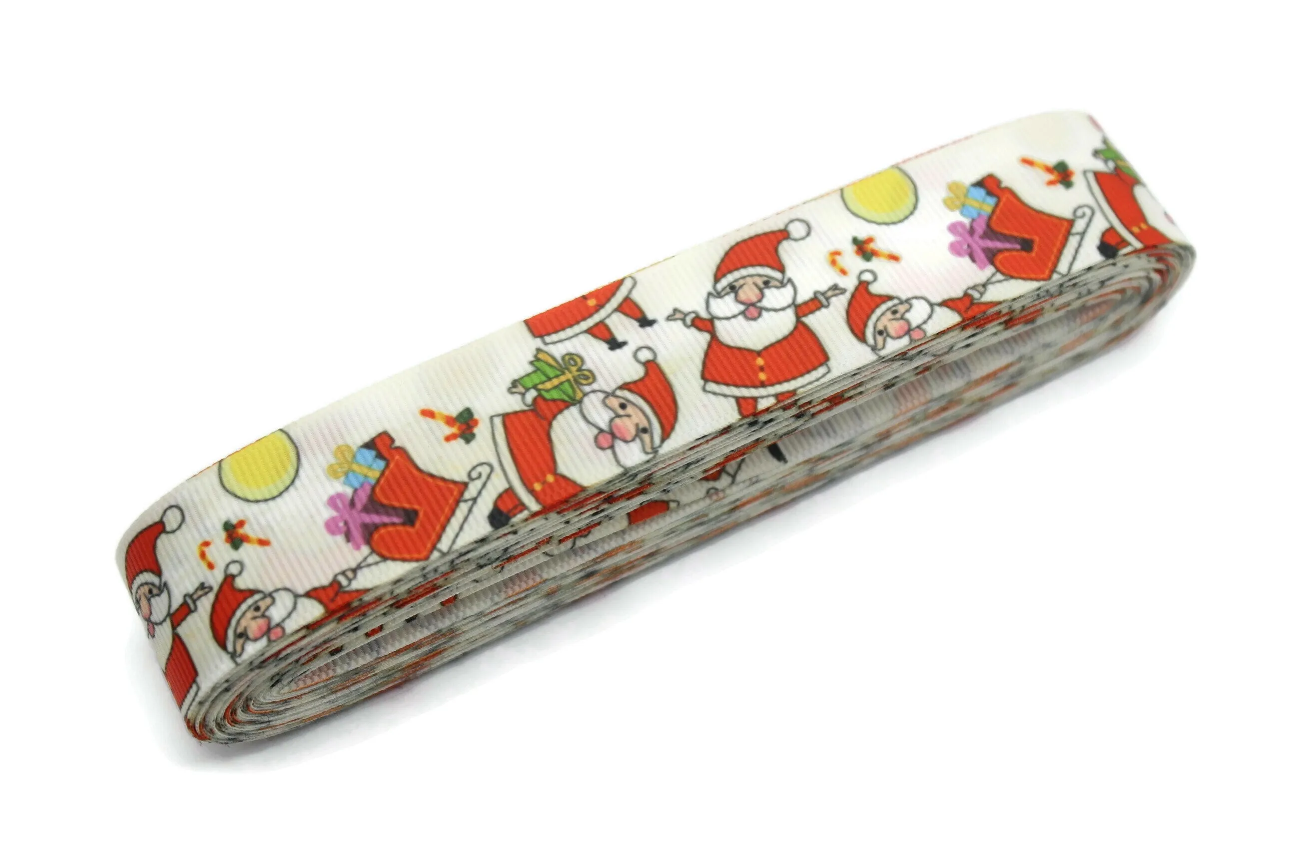 0.98 inch(25 mm) Christmas Grosgrain Ribbon - Wholesale Ribbon by the Yard, Solid Grosgrain Bows, Hair Bow, Hairbow Supplies CHRS