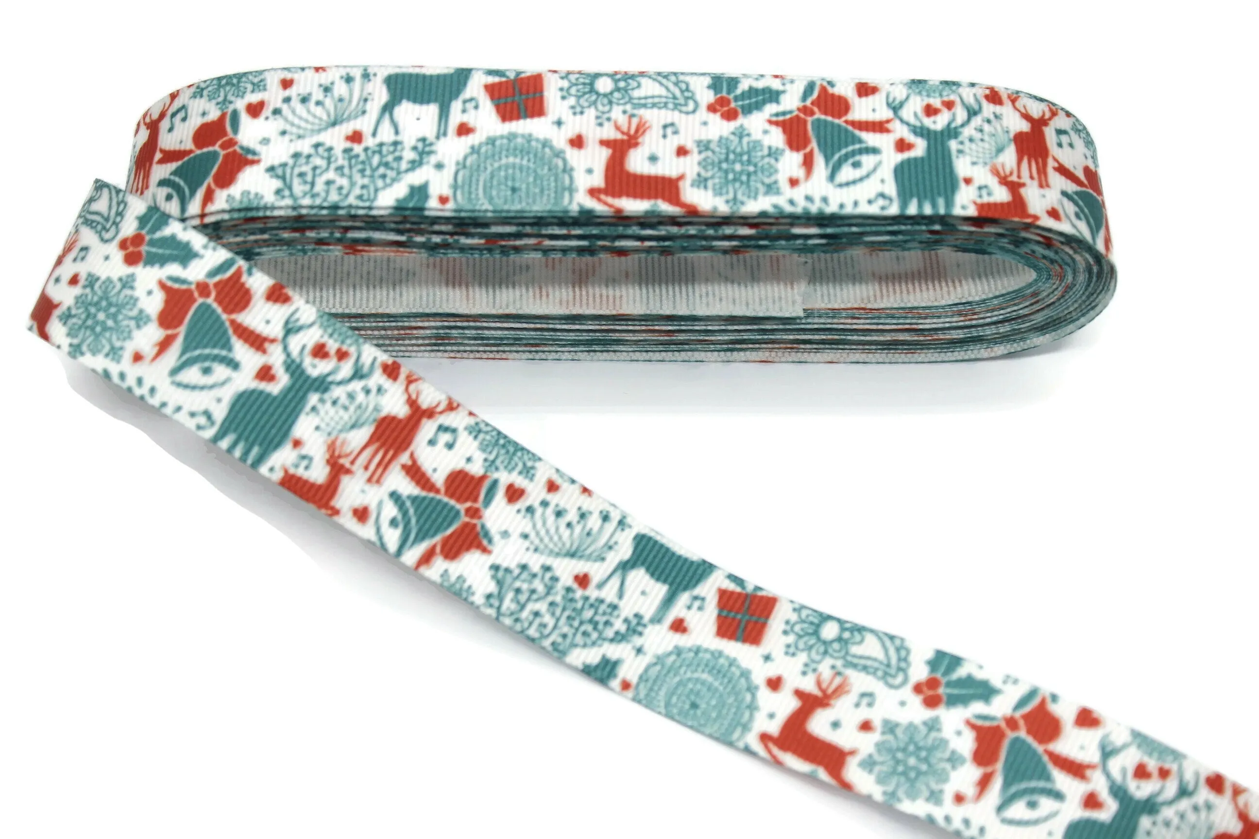 0.98 inch(25 mm) Christmas Grosgrain Ribbon - Wholesale Ribbon by the Yard, Solid Grosgrain Bows, Hair Bow, Hairbow Supplies CHRS