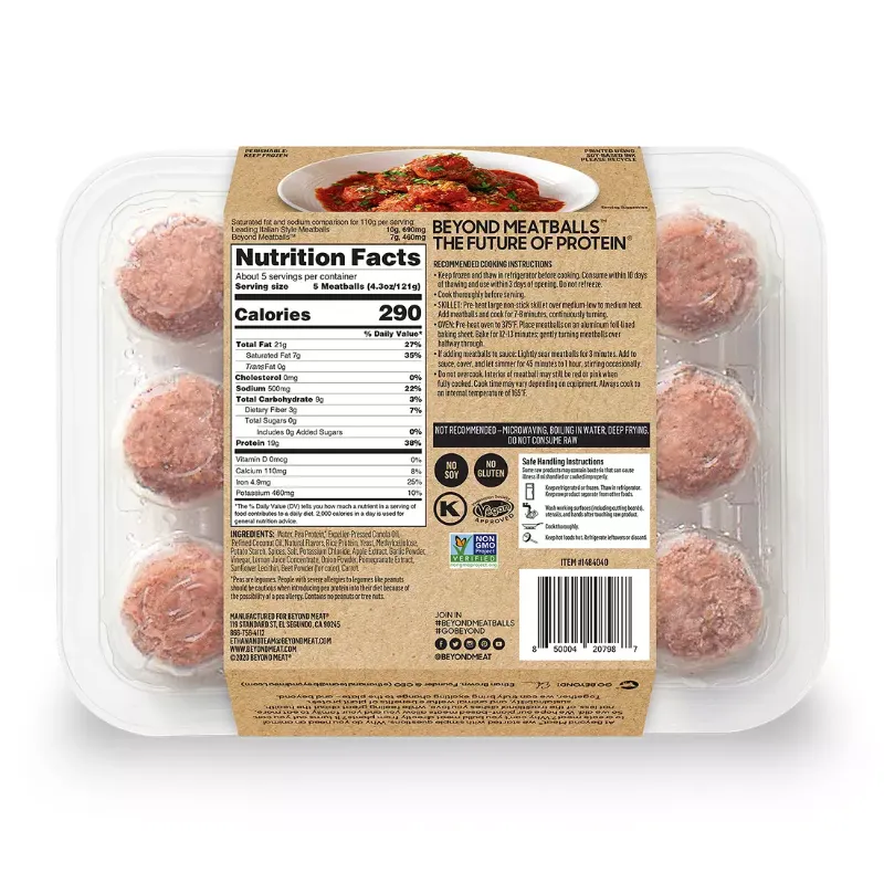 Beyond Meat Beyond Meatballs Italian Style Plant-Based Meatballs. 24 ct. 20 oz.