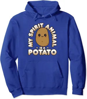 Funny Potato Gift Cute Kawaii My Spirit Animal Is A Potato Pullover Hoodie