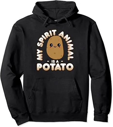 Funny Potato Gift Cute Kawaii My Spirit Animal Is A Potato Pullover Hoodie
