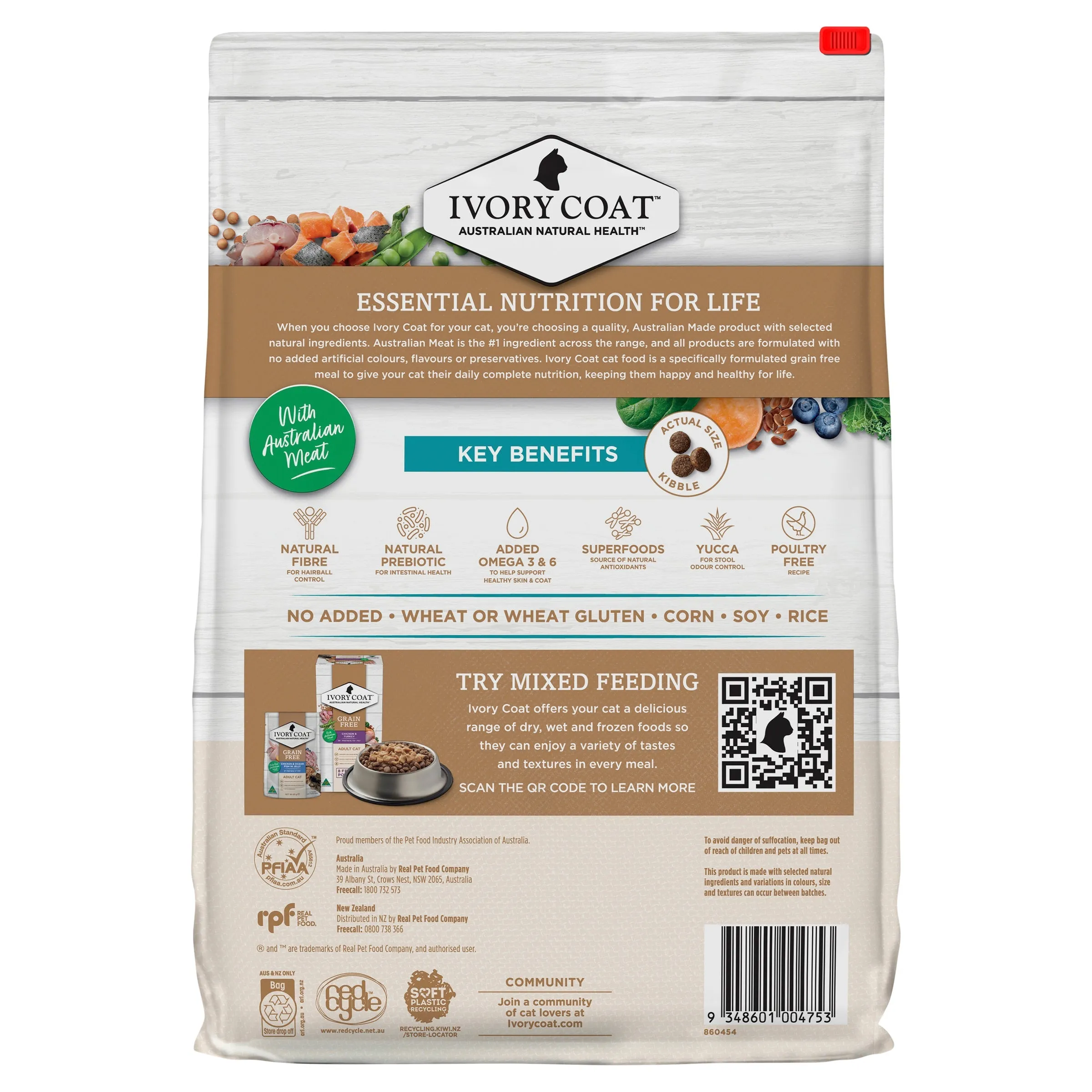 Ivory Coat Grain Free Ocean Fish and Salmon Adult Cat Dry Food 4kg^^^