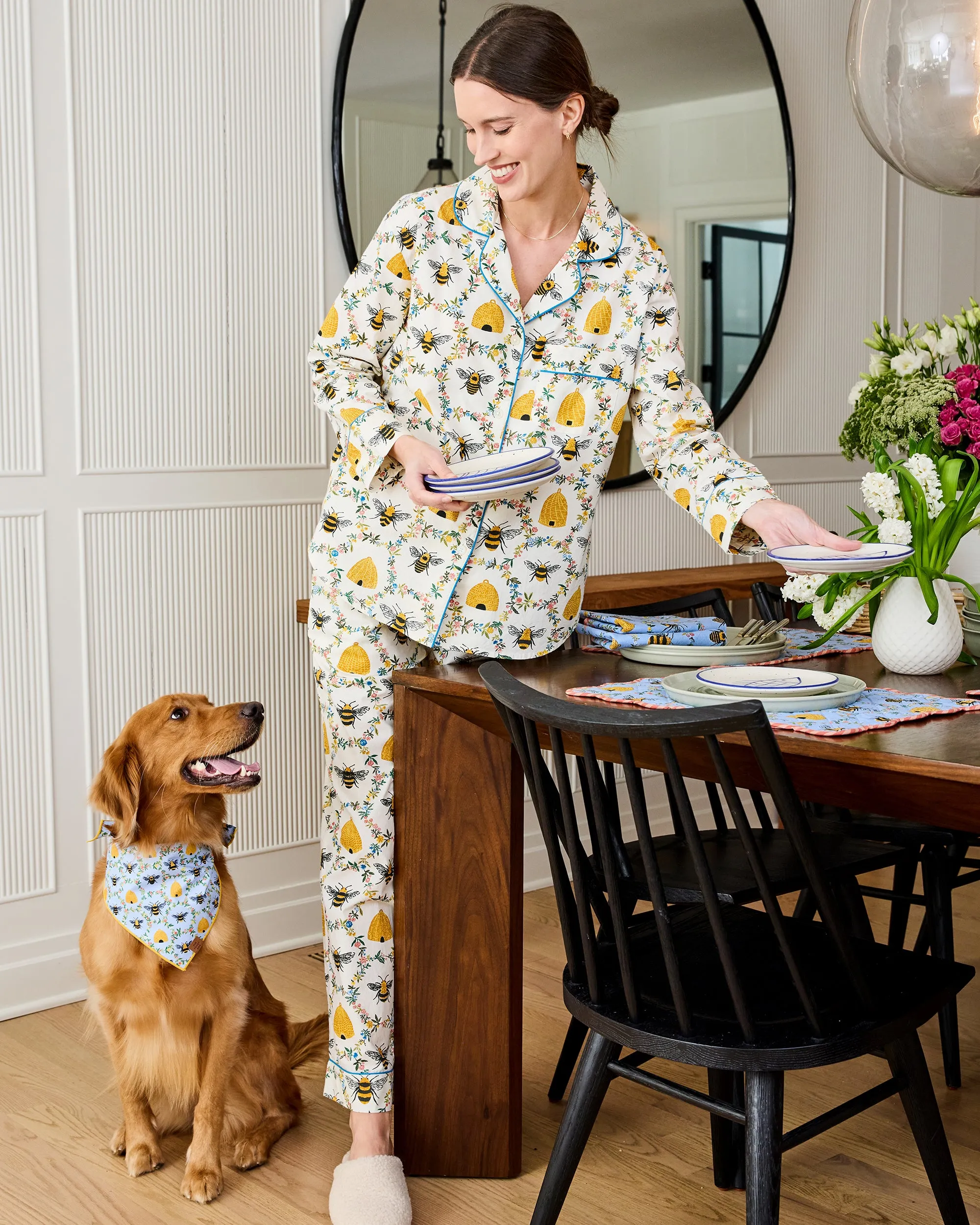 PF x The Foggy Dog Sweet Bee - Long Set & Dog Bandana Bundle - Multi